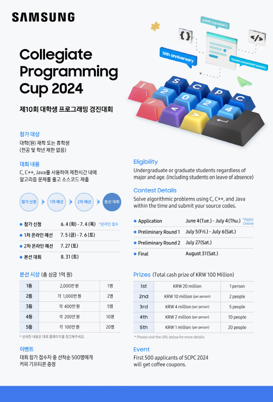 삼성전자 대학생 프로그래밍 경진대회 'SCPC 2024' 포스터. [삼성전자 제공]